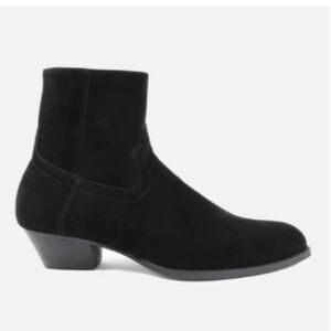 Civil Regime men’s 7 women’s 8.5 Black  Suede Toe Zipped Ankle Boots‎ western